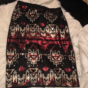 Black Gold & Pink Skirt